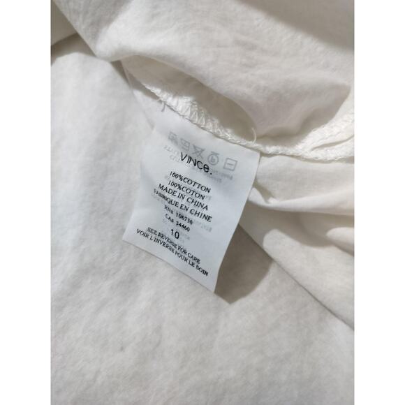 Vince womens white classic cotton blouse top long sleeve size 10 - Picture 14 of 15